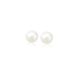 14k Yellow Gold Freshwater Cultured White Pearl Stud Earrings (4.0 mm)-rx66453