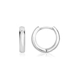 Sterling Silver Narrow Polished Hoop Earrings-rx3437