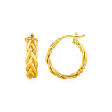 Shiny Braided Hoop Earrings in 14k Yellow Gold-rx61263