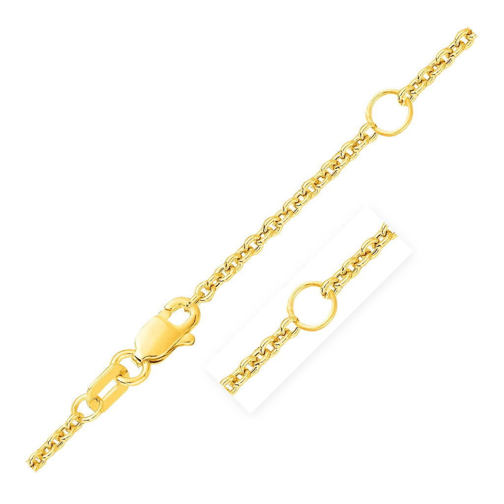 Double Extendable Cable Chain in 14k Yellow Gold (1.9mm)-rx74082-18