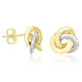 14k Two-Tone Gold Shiny Intertwined Open Circle Earrings-rx78596