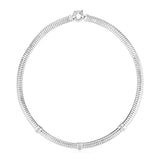 Sterling Silver Serpentine Style Necklace with Cubic Zirconias-rx39259-17