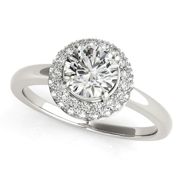 Diamond Engagement Ring with Pave Halo Stones in 14k White Gold (1 3/8 cttw)-rxd57225y28bt