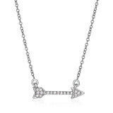 14k White Gold 18 inch Necklace with Gold and Diamond Arrow (1/10 cttw)-rx66003-18
