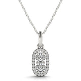 Outer Oval Shaped Two Stone Diamond Pendant in 14k White Gold (5/8 cttw)-rx33814-18