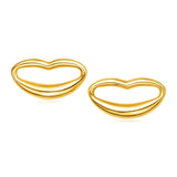 14k Yellow Gold Lips Post Earrings-rx8184