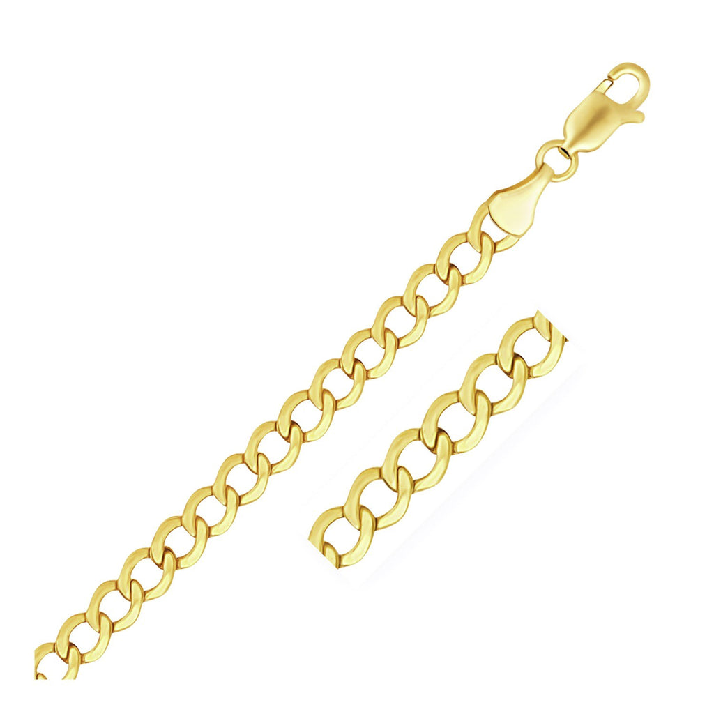 5.3mm 10k Yellow Gold Curb Chain-rx03960-24