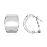Polished Graduated Width Half-Hoop Earrings in Sterling Silver-rx62994