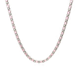Sterling Silver 18 inch Necklace with Pink Cubic Zirconias-rx35963-18
