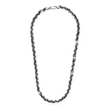 Sterling Silver Gunmetal Finish Oval Link Necklace-rx56580-24