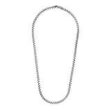 Sterling Silver Gunmetal Finish Round Box Chain Necklace-rx67473-24