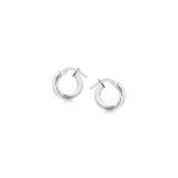 Sterling Silver Twist Style Small Size Hoop Earrings-rx4392