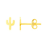 14K Yellow Gold Cactus Earrings-rx52647