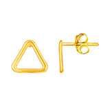 14k Yellow Gold Post Earrings with Open Triangles-rx68266