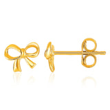 14k Yellow Gold Bow Style Post Earrings-rx52493