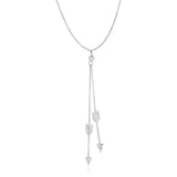 Sterling Silver 18 inch Lariat Necklace with Two Arrows-rx77960-18