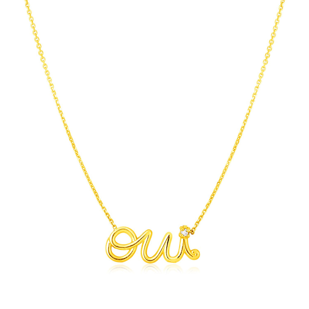 14K Yellow Gold Oui Necklace with Diamondrx48486-18-rx48486-18