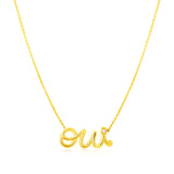 14K Yellow Gold Oui Necklace with Diamond-rx48486-18