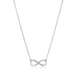 Sterling Silver Petite Infinity Symbol Necklace with Cubic Zirconias-rx07399-18