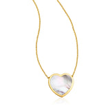 14k Yellow Gold Heart Necklace with Mother of Pearl-rx64302-18