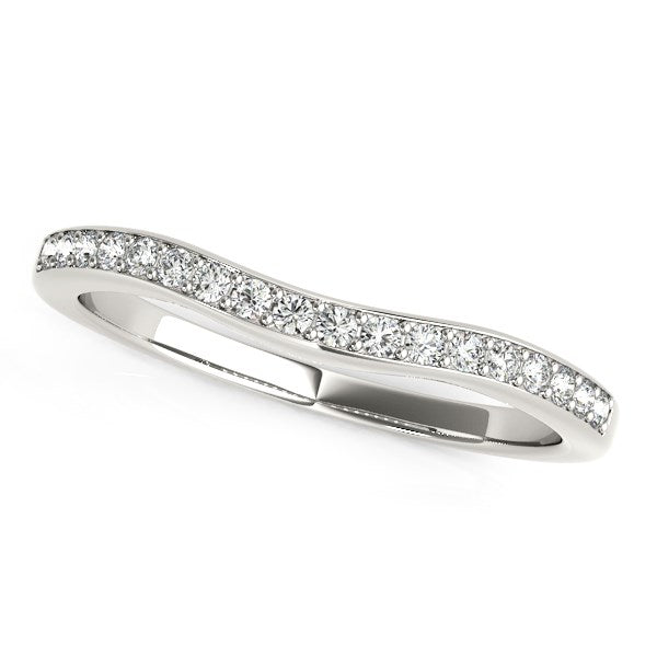 14k White Gold Curved Diamond Wedding Ring (1/4 cttw)-rxd68859y28bt