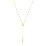 14k Tri Color Gold Rosary Style Necklace-rx86747-24