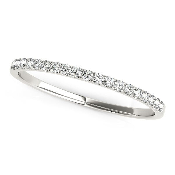 14k White Gold Pave Set Round Diamond Wedding Ring (1/8 cttw)-rxd96030y28bt