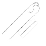 Sterling Silver 1.0 mm Adjustable Piatto Chain-rx60384-22