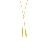 Adjustable Lariat Necklace with Chain Tassels in 14k Yellow Gold-rx40733-28