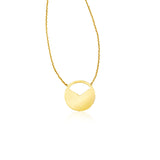 14k Yellow Gold Circle Necklace with Open Slice-rx63064-18