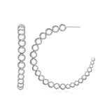 Sterling Silver Polished Bead Hoop Earrings-rx55508