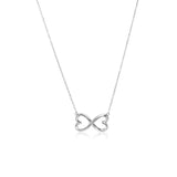 Sterling Silver Infinity Double Heart Necklace-rx56062-18
