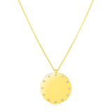 14K Yellow Gold Disc Necklace with Diamonds-rx60848-18