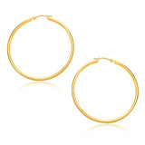 10k Yellow Gold Polished Hoop Earrings (30mm)-rx80482