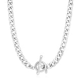 Sterling Silver Polished Wide Link Toggle Necklace-rx07385-18
