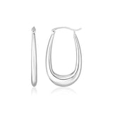 Sterling Silver Polished Puffed Rounded Square Hoop Earrings-rx16848