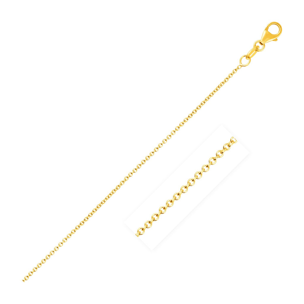 14k Yellow Gold Round Cable Link Chain 1.1mm-rx42773-18