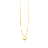 14k Yellow Gold Polished Star Necklace with Diamond-rx63067-18