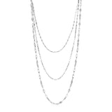 Sterling Silver Three Strand Marina Link Necklace-rx72766-16