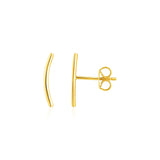 14k Yellow Gold Curve Climber Post Earrings-rx92666