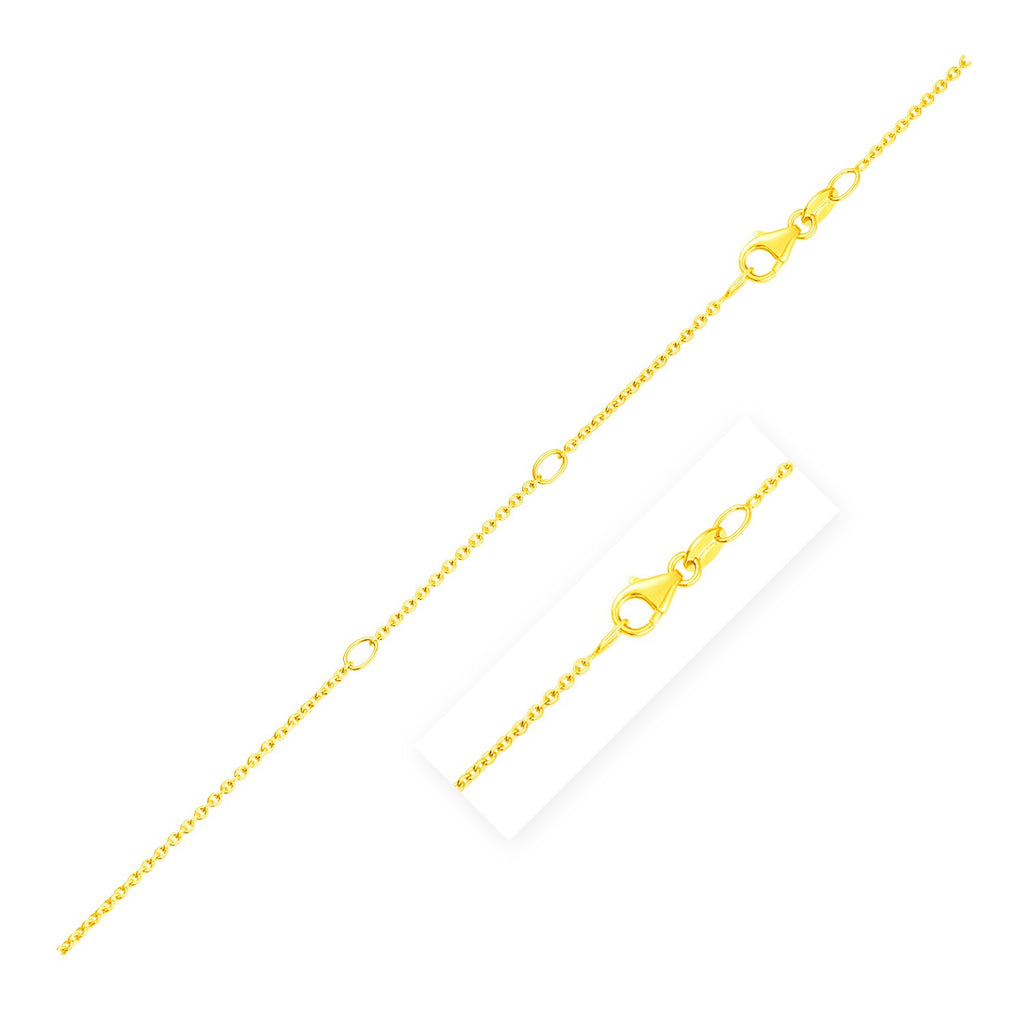 Double Extendable Diamond Cut Cable Chain in 14k Yellow Gold (1.2mm)-rx94443-18