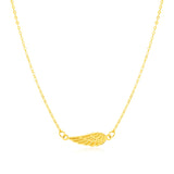 14K Yellow Gold Angel Wing Necklace-rx00754-18