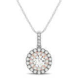 Round Shape Halo Diamond Pendant in 14k White and Rose Gold (1/2 cttw)-rx10566-18