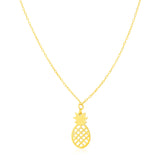 14K Yellow Gold Pineapple Necklace-rx34556-18