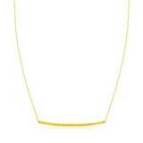 14k Yellow Gold Thin Textured Bar Necklace-rx46994-17