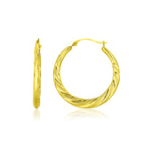 10k Yellow Gold Graduated Twisted Hoop Earrings-rx85617