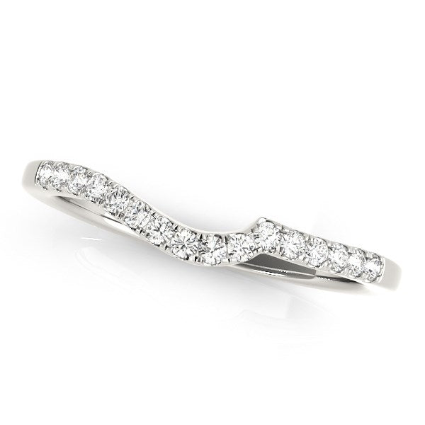 14k White Gold Curved Style Pave Diamond Wedding Ring (1/6 cttw)-rxd16633y28bt