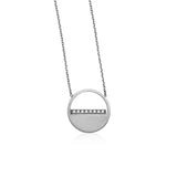 14k White Gold Circle Necklace with Diamonds-rx69782-18