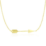 14k Yellow Gold Chain Necklace with Horizontal Arrow Pendant-rx54006-18