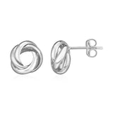 14k White Gold Polished Love Knot Earrings-rx59833